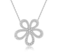ZFHTJEKNCS Collier micro-pavé féminin à cinq pétales fleur de tournesol style ISN Pendentif grand fleur roi rouge Chaîne de clavicule pour femmes