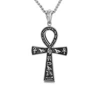 ZFHTJEKNCS collier pendentif en croix égyptienne ancienne pour hommes ; Chaîne de pulls hip-hop personnalisés et tendance