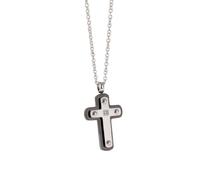 ZFHTJEKNCS Haute qualité pour les marchés transfrontaliers européens et américains ; collier de croix à la mode en acier inoxydable pour femmes ;