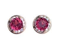 ZFHTJEKNCS Natural Magnesio-Alumino-Garnet Earrings, 100% Natural Main Stone, Rose Gold Tone, Light Luxury Feel