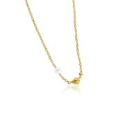 ZFHTJEKNCS Niche tempérée Eau douce Perle Petit Dauphin Mini Baleine Fine Collier en Acier titane Chaîne clavicule Acier inoxydable