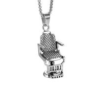 ZFHTJEKNCS Pendentif de chaise de barbier en acier inoxydable, Punk en acier titane pour chaises pivotantes personnalisées pour hommes, fabricant de colliers pivotants