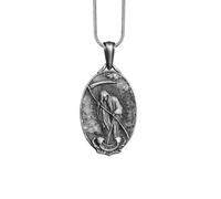 ZFHTJEKNCS Pendentif double face transfrontalier de la vie et de la mort collier dieu de la mort et ange de la vie amulette vintage personnalisée