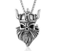 ZFHTJEKNCS Pendentif en acier de titane God of War en acier transfrontalier pour hommes collier Personnalité punk Guerrier viking en acier inoxydable