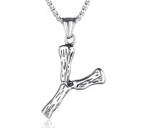 ZFHTJEKNCS Pendentif en acier titane en Y collier pour hommes, moulé en acier inoxydable transfrontalier européen et américain pour les hommes