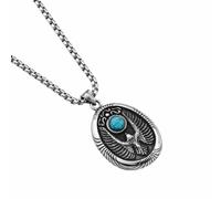 ZFHTJEKNCS Pendentif européen, américain, japonais et coréen Flying Eagle Disc Hip-Hop Pendentif en titane en acier pour hommes et femmes accessoires longs polyvalents