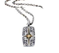 ZFHTJEKNCS Pendentif pour hommes branchés, design hip-hop personnalisé à la mode Minority Sens, collier sombre et polyvalent à six branches en forme d’étoile