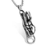 ZFHTJEKNCS Pendentif robinet en acier inoxydable Collier vintage en alliage de titane moulé pour hommes Zodiac Dragon Factory Direct