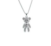 ZFHTJEKNCS Succès viral Pendentif d’ours entier Ours violent Hip Hop couple Long pull chaîne collier Accessoire
