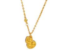 ZFHTJEKNCS Viral Vintage Explosif Flash Petit collier de gourde Gold Fish Scale Gold Ice Double Face Broken Ice Chain délicate à la clavicule
