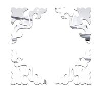 ZFIHAV Autocollant Miroir à Couture géométrique, Autocollant Mural Auto-adhésif 3D, décoration de Fond for Meubles et armoires, DIY Bricolage, 4 pièces(Silver)