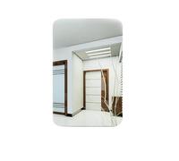 ZFIHAV Autocollant Mural Miroir Ovale carré Auto-adhésif, 4 pièces, Autocollant for Miroir de Maquillage de Salle de Bains, décoration de Maison(Square)