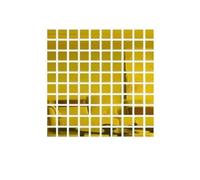 ZFIHAV Autocollants muraux Miroir carrés 3D, 100 pièces, 2/3/4cm, Sparadrap muraux for Salon Chambre à Coucher, décoration Artistique for la Maison, DIY Bricolage(Gold,100pcs 2x2cm)