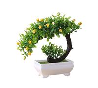 ZFIHAV Bonsaïs Artificiels Plante Artificielle en Pot, bonsaï Vert, Petit Arbre, Ornements, réaliste, éternelle, Plastique, décoration Florale(Green 4)