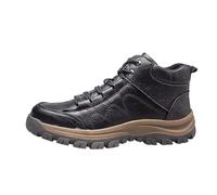 ZFIHAV Chaussures De Travail Bottes de sécurité for Le Travail, Embout en Acier, Chaussures indestructibles et résistantes aux Perforations, Bottes for soudage la Construction(Black,43)
