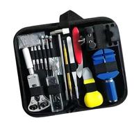 ZFIHAV Kit d'outils de réparation d'ouvre-Montre, 147 pièces, boîtier de Montre, ouvre-Sangle, Sac de Rangement, Tournevis, Kit d'outils de réparation for horloger