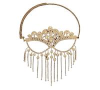 ZFIHAV Masques faciaux en voile à pampilles strass for femmes, chaînes complètes, mascarade, fête de danse, spectacle, accessoires Sexy(Style01)