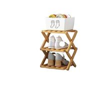 ZFIHAV Porte-Chaussures Pliant Étagère à Chaussures Simple Multicouche Pliante, étagère de Rangement rétractable for la Maison, Gain Place(Brown 3layers)