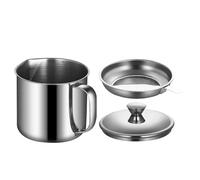 ZFIHAV Pots Filtrants à Huile Alimentaire Bidon à huile en acier inoxydable, filtre, accessoires de grillades, égouttoir graisse, Pot stockage utilisé, récipient 1 litre
