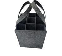 ZFIHAV Sac à Vin Sac Fourre-Tout en Feutre for 9 Bouteilles De Vin, À Réutilisable Voyage, Pique-Nique, Portable Étanche Le Dîner(Dark Gray)