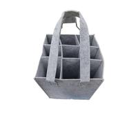 ZFIHAV Sac à Vin Sac Fourre-Tout en Feutre for 9 Bouteilles De Vin, À Réutilisable Voyage, Pique-Nique, Portable Étanche Le Dîner(Light Gray)