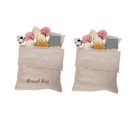 ZFIHAV Sac de Rangement réutilisable 2 pièces, Organisateur de Pain en Coton et Lin, Sacs à Pain doublés for Le Pain Fait Maison, Garder Le Pain au levain Frais
