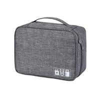 ZFIHAV Sac D'organisation des Câbles Sac De Rangement Câble Voyage, 2 Pièces, Numérique Portable Étanche, Données USB, Chargeur(Grey,1Layer(24.5x10x18cm))