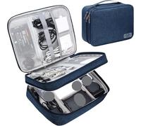 ZFIHAV Sac D'organisation des Câbles Sac de Rangement numérique Portable, 1 pièce, Pochette câbles étanche for Gadgets, Accessoires for appareils électroniques, Pack Fournitures(Blue B)