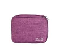 ZFIHAV Sac D'organisation des Câbles Sac numérique à Trois Couches, câble de données, Sac Rangement for écouteurs d'alimentation Mobile, tri Portable, Organisateur d'affaires Essentiel Voyage(Purple)