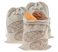 ZFIHAV Sacs à Pain en Lin réutilisables, 3 pièces, Sacs de Rangement de Pain, Sacs à Pain au levain en Lin for Pain Fait Maison, Accessoire Alimentaire de Cuisine(Beige02)