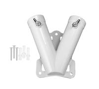 ZFIHAV Support De MâT De Drapeau 2 Pcs Aluminum Alloy Flag Bracket Heavy Duty Flagpole Mounting Base Metal Holder for Garden Patio Lawn House Porch