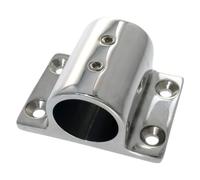 ZFIHAV Support De MâT De Drapeau 2 PCS Boat Hand Rail Fitting 316 Stainless Steel Marine Grade Casting Rectangle Stanchion Base Mount Hardware for 22mm/25mm Tube(22mm)