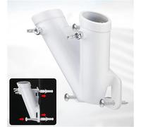 ZFIHAV Support De MâT De Drapeau 2 Pcs Double Flagpole Bracket Holder, V Shape Aluminum Alloy Wall Mount Windproof Flag Mounting