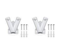ZFIHAV Support De MâT De Drapeau 2 Pcs Double Flagpole Bracket Holder, V Shape Aluminum Alloy Wall Mount Windproof Flag Mounting