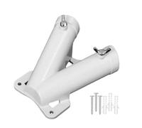 ZFIHAV Support De MâT De Drapeau 2 Pcs Flag Pole Holder Double Hole Bracket Mount Metal for Outside House Hanging Flags on The Street