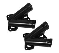 ZFIHAV Support De MâT De Drapeau 2 Set Double Flag Pole Bracket Adjustable Metal Flagpole Mount Holder for Wall Outdoor Garden Camping RV Display