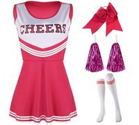 ZFIHAV Tenue De Pom-Pom Girl Ensembles de robes for femmes, costumes pom-pom child, performance, uniformes for fournitures fête Pour Femmes(Hot Pink,M)