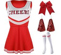 ZFIHAV Tenue De Pom-Pom Girl Ensembles de robes for femmes, costumes pom-pom child, performance, uniformes for fournitures fête Pour Femmes(Red,M)