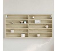 ZfiPhranillus Armoire vitrine, chêne Sonoma, 100 x 8,5 x 50 cm, 10 étagères, 60 kg, étagère murale, peu encombrante