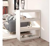 ZfiPhranillus Bibliothèque en pin massif blanc 80 x 35 x 103 cm Design moderne, stable et durable, peu encombrante comme séparateur de pièce ou petite étagère pour salon, chambre à coucher et couloir