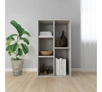 ZfiPhranillus Bibliothèque gris béton 50 x 25 x 80 cm en matériau dérivé du bois avec 5 compartiments, peu encombrant, peut être utilisée comme buffet pour salon, chambre à coucher, couloir