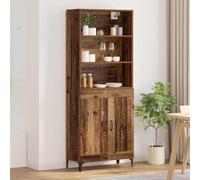 ZfiPhranillus Buffet en bois recyclé - 69,5 x 34 x 180 cm - En matériau dérivé du bois - Avec étagères et portes à charnière - Design moderne - Pieds robustes - Pour salon, chambre à coucher, couloir