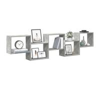 ZfiPhranillus Étagère murale, à 5 compartiments, gris béton, 184 x 18 x 44 cm, en bois, design moderne et capacité de charge de 60 kg, pour salon, chambre, couloir et cuisine