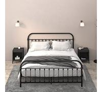 ZfiPhranillus Lot de 2 tables de chevet - Noir - 40 x 35 x 50 cm - En bois et métal - Design moderne avec espace de rangement - Pour chambre à coucher, salon, couloir