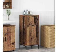 ZfiPhranillus Meuble de salle de bain - 39,5 x 36 x 88 cm - En bois recyclé - Pieds en métal - 2 portes avec tiroir - Aspect moderne - Organiseur pour petites salles de bains, invités, WC, cuisine