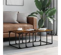 ZfiPhranillus Table basse 100 × 50 × 35,5 cm Chêne fumé Structure en métal Table d'appoint Table d'appoint Table d'appoint Table d'appoint Table d'appoint Table d'appoint Table de salon Chambre Bureau