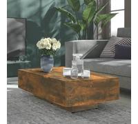 ZfiPhranillus Table basse en chêne fumé 100 x 49,5 x 31 cm en bois dérivé du bois, design moderne avec plateau de table robuste, petite table d'appoint avec lignes épurées pour salon, chambre à