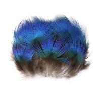 ZFISH 20/50/100 pièces plumes de paon naturelles flocon bleu fait à la main longueur 3-8 cm belle plume décoration de mariage accessoire créatif-bleu-100 pièces