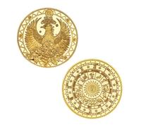 ZFJHALOEP Pièce commémorative Ronde à Motif des Douze Constellations, Double pièce plaquée Or, Collection d'art, décorations pour la Maison