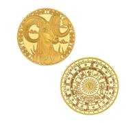 ZFJHALOEP Pièce commémorative Ronde à Motif des Douze Constellations, Double pièce plaquée Or, Collection d'art, décorations pour la Maison